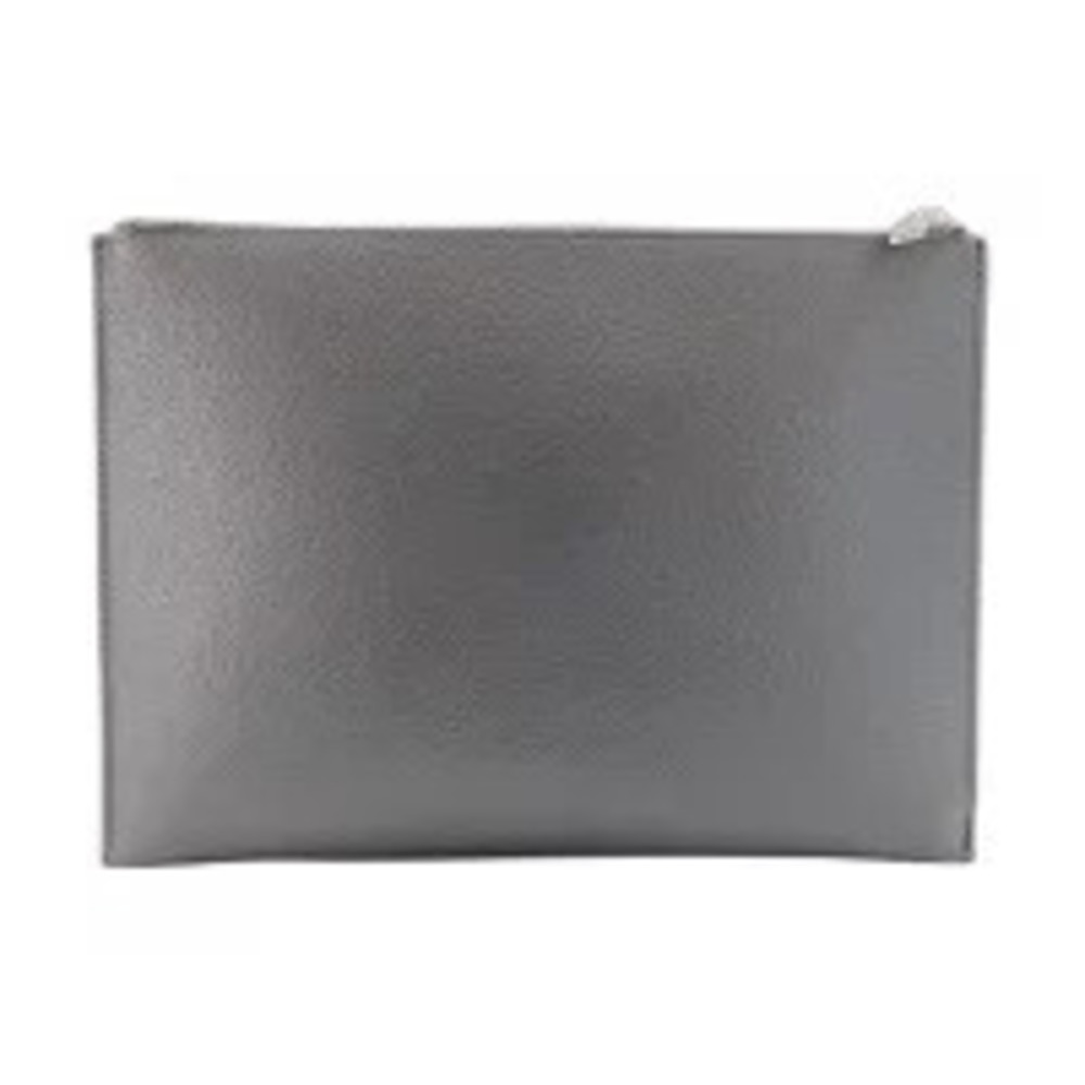Saint Laurent Yves Leather Clutch Bag Gray